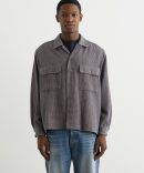 Open Collar Tweed Chidori Shirt