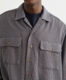 Open Collar Tweed Chidori Shirt