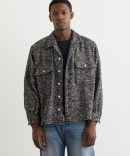 Open Collar Nep Tweed Shirt