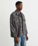Open Collar Nep Tweed Shirt