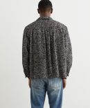 Open Collar Nep Tweed Shirt