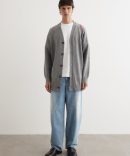 Oversized Embroidered Logo Cardigan
