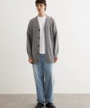 Oversized Embroidered Logo Cardigan