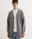 Oversized Embroidered Logo Cardigan