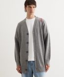 Oversized Embroidered Logo Cardigan