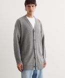 Oversized Embroidered Logo Cardigan