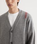 Oversized Embroidered Logo Cardigan