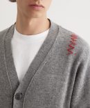 Oversized Embroidered Logo Cardigan