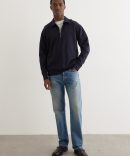 Ketel Relaxed Organic NORSE Logo Half Zip Sweater