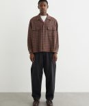 Open Collar Heavy Flannel Check Shirt
