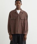 Open Collar Heavy Flannel Check Shirt