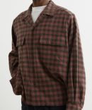 Open Collar Heavy Flannel Check Shirt